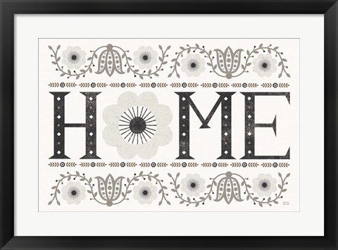 Framed Folk Lodge Home v2 Neutral Print