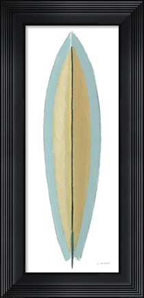 Framed Beach Time Surfboard II Print