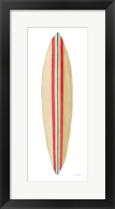 Framed Beach Time Surfboard I Print