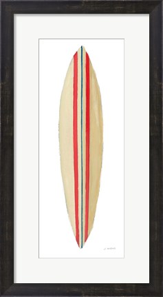 Framed Beach Time Surfboard I Print