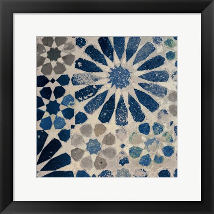 Framed Alhambra Tile III Stone Print
