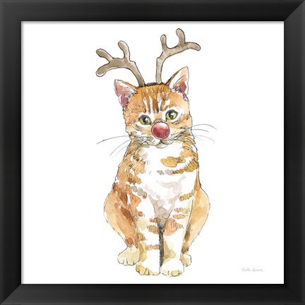 Framed Christmas Kitties III Square Print