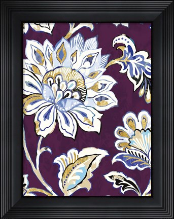 Framed Ceylon Gardens III Plum Crop Print