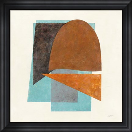 Framed Quintet II Turquoise Print