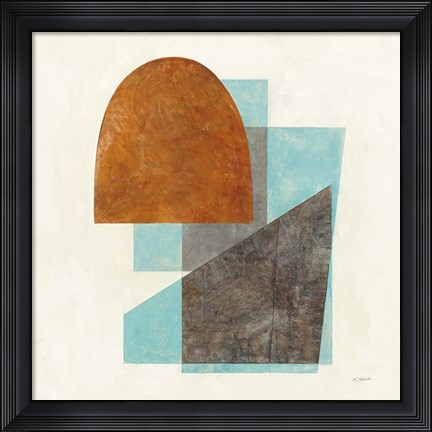 Framed Quintet I Turquoise Print
