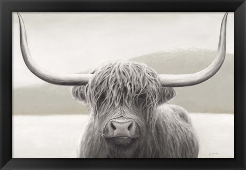 Framed Highland Cow Neutral Print