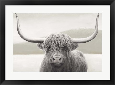 Framed Highland Cow Neutral Print