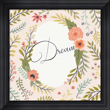 Framed Retro Garden II Pale Blush Dream Print