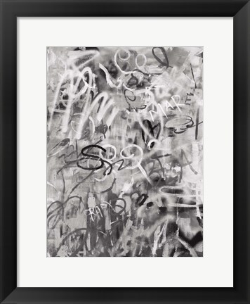 Framed Graffiti Love Monochromatic Print