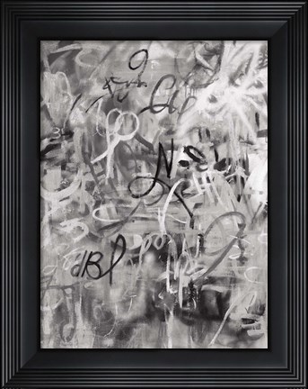 Framed Graffiti Freedom Monochromatic Print