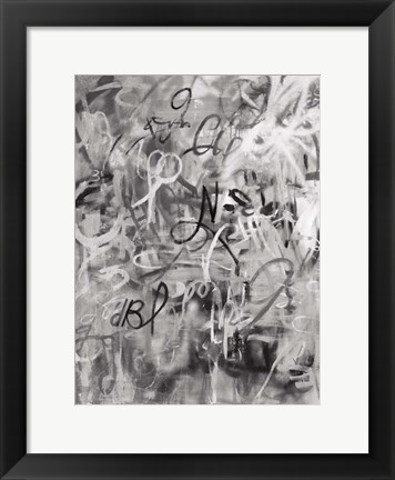 Framed Graffiti Freedom Monochromatic Print