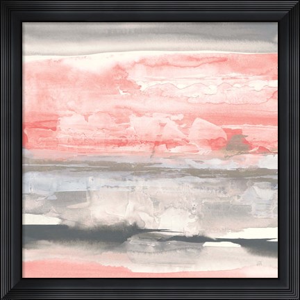 Framed Charcoal and Coral II Print