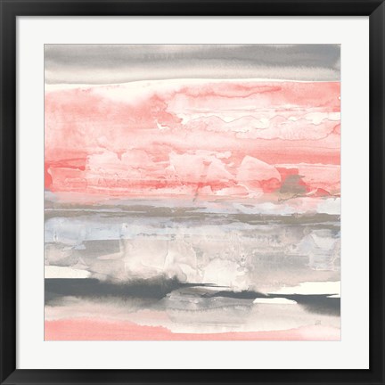 Framed Charcoal and Coral II Print