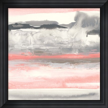Framed Charcoal and Coral I Print