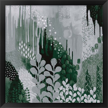 Framed Green Forest II Print