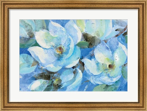 Framed Blue Magnolias Print