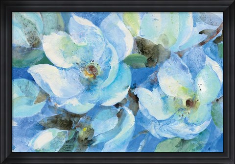 Framed Blue Magnolias Print