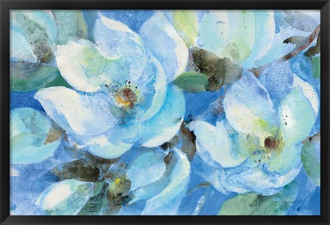 Framed Blue Magnolias Print