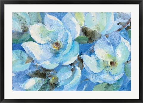 Framed Blue Magnolias Print