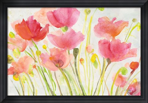 Framed Fluorescent Poppies Print