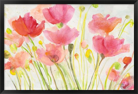 Framed Fluorescent Poppies Print