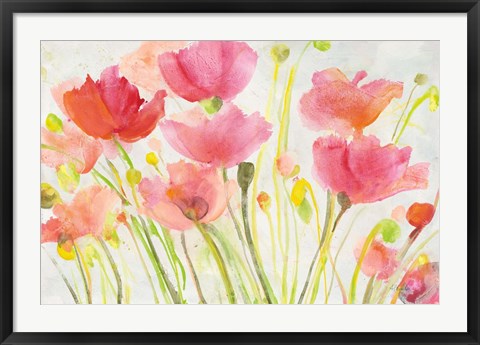 Framed Fluorescent Poppies Print