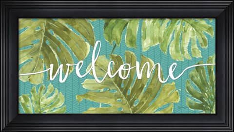 Framed Mixed Greens Welcome Print