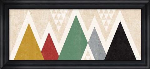 Framed Mod Triangles Panel II Print