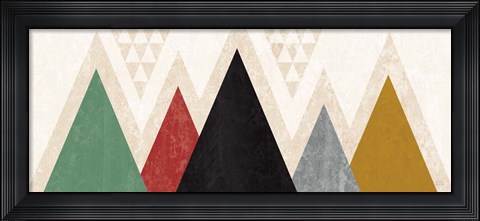 Framed Mod Triangles Panel I Print