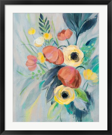 Framed Colorful Elegant Floral II Print