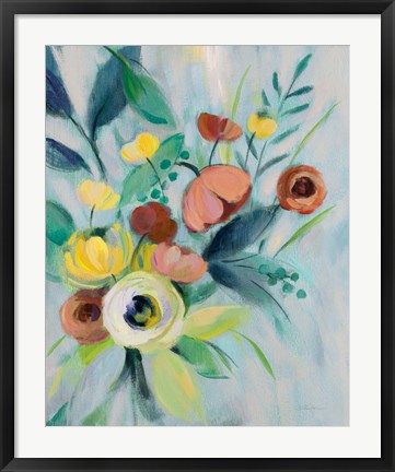 Framed Colorful Elegant Floral I Print