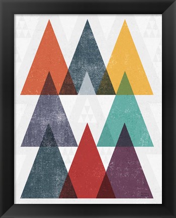 Framed Mod Triangle III v2 Retro II Print