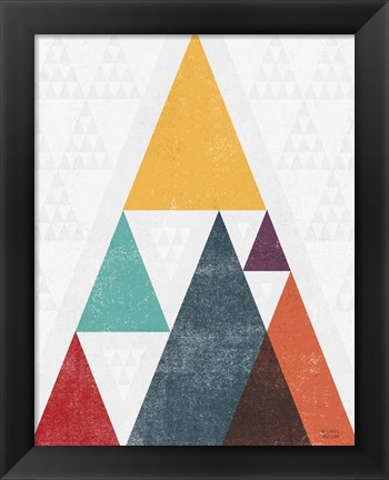 Framed Mod Triangle III v2 Retro I Print