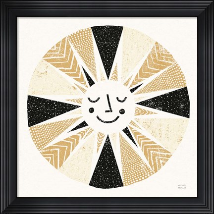 Framed Sunshine Black Gold Sq Print