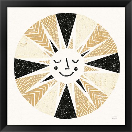 Framed Sunshine Black Gold Sq Print