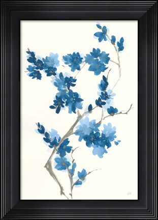 Framed Blue Branch III Print