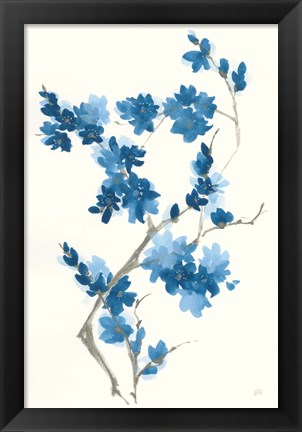 Framed Blue Branch III Print