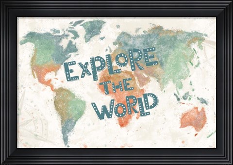 Framed Explore the World I Print