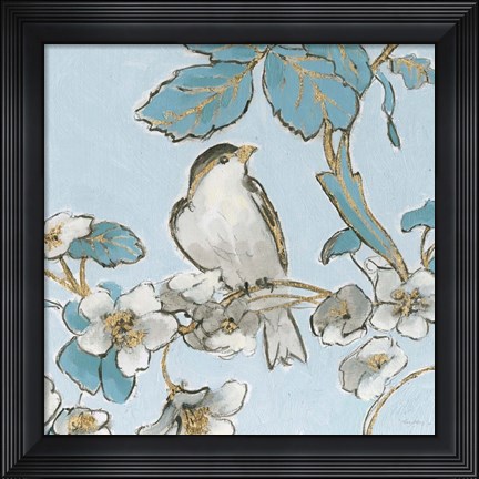 Framed Toile Birds III Print