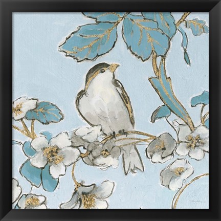 Framed Toile Birds III Print