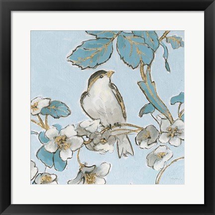 Framed Toile Birds III Print