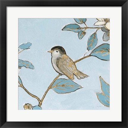 Framed Toile Birds II Print