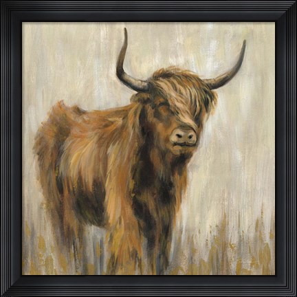 Framed Highland Mountain Cow Print