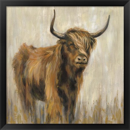 Framed Highland Mountain Cow Print