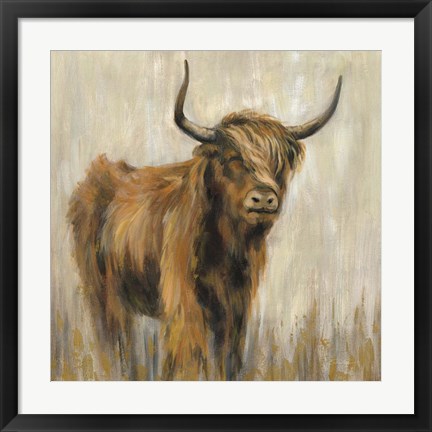 Framed Highland Mountain Cow Print