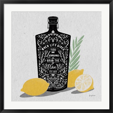 Framed Fruity Spirits Gin Print