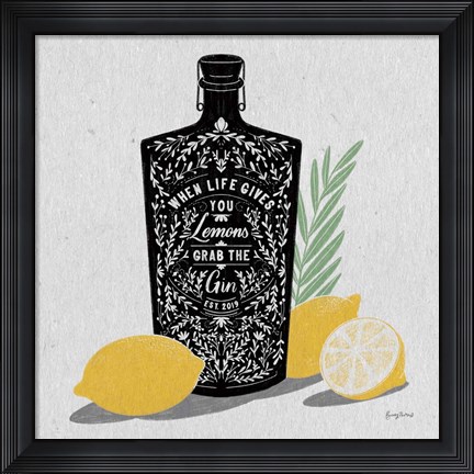 Framed Fruity Spirits Gin Print