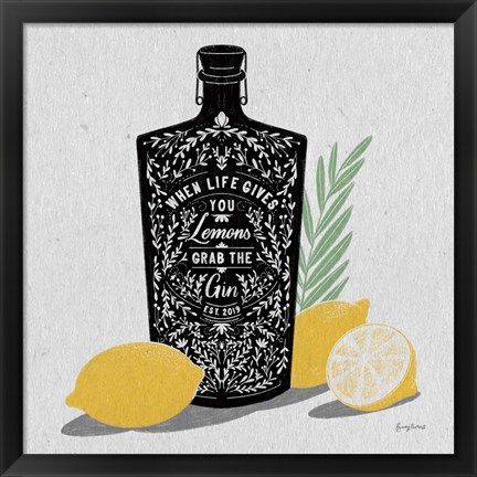 Framed Fruity Spirits Gin Print