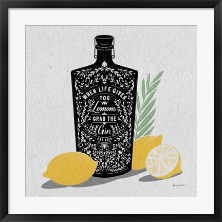 Framed Fruity Spirits Gin Print