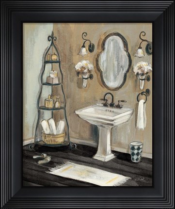 Framed French Bath I Black Print